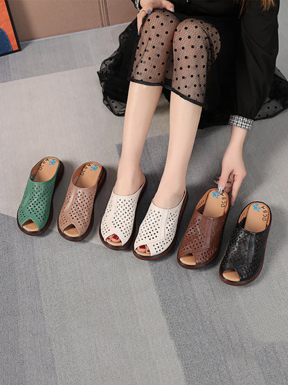 High Quality Leather Platform Wedge
