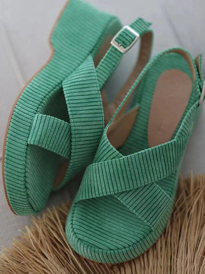 Suede Platform Wedge Sandals