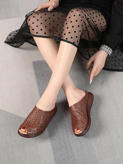 High Quality Leather Platform Wedge
