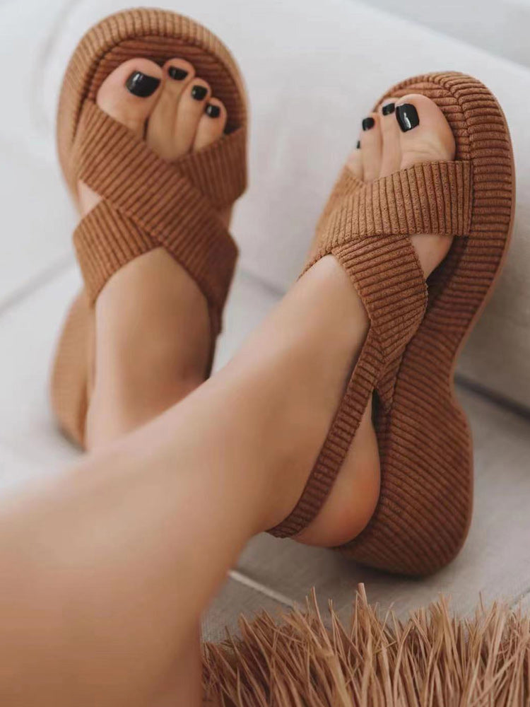 Suede Platform Wedge Sandals