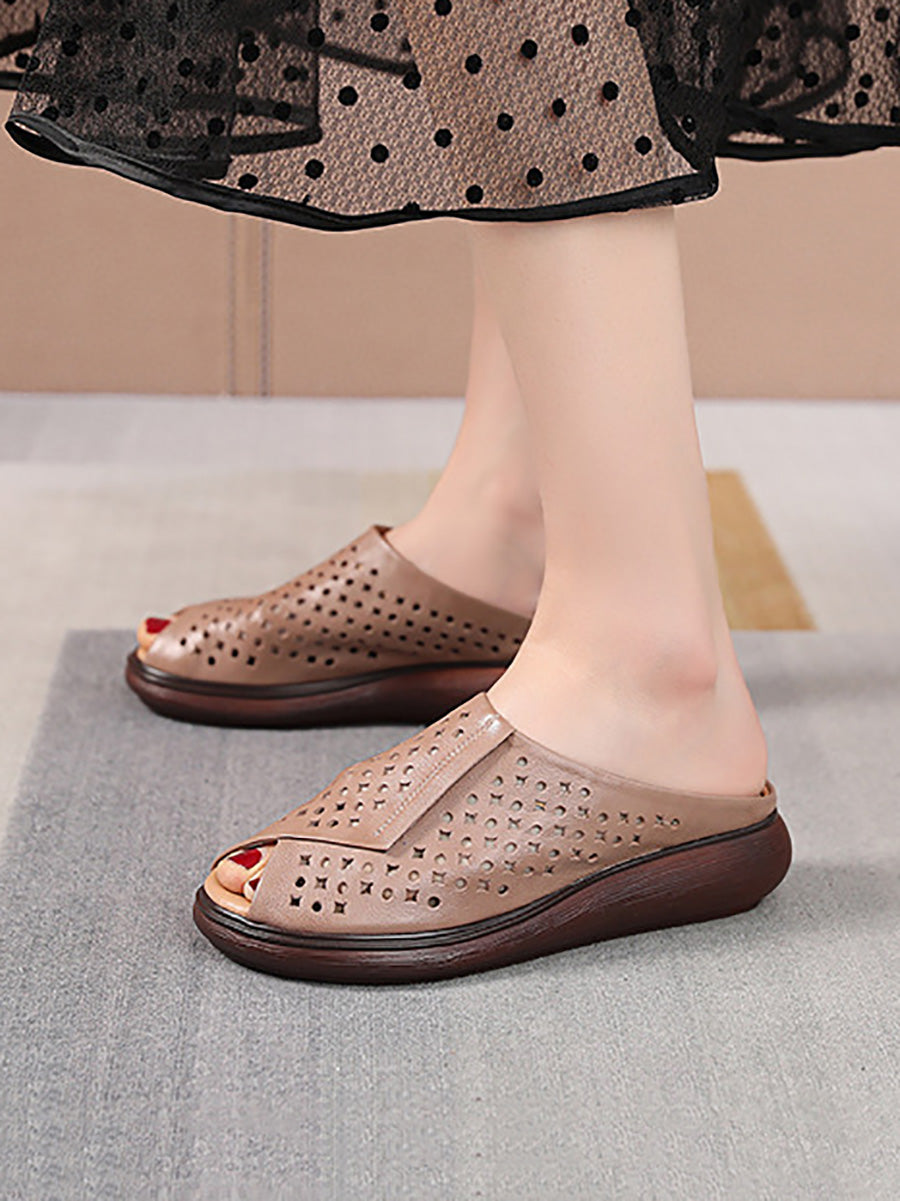 High Quality Leather Platform Wedge