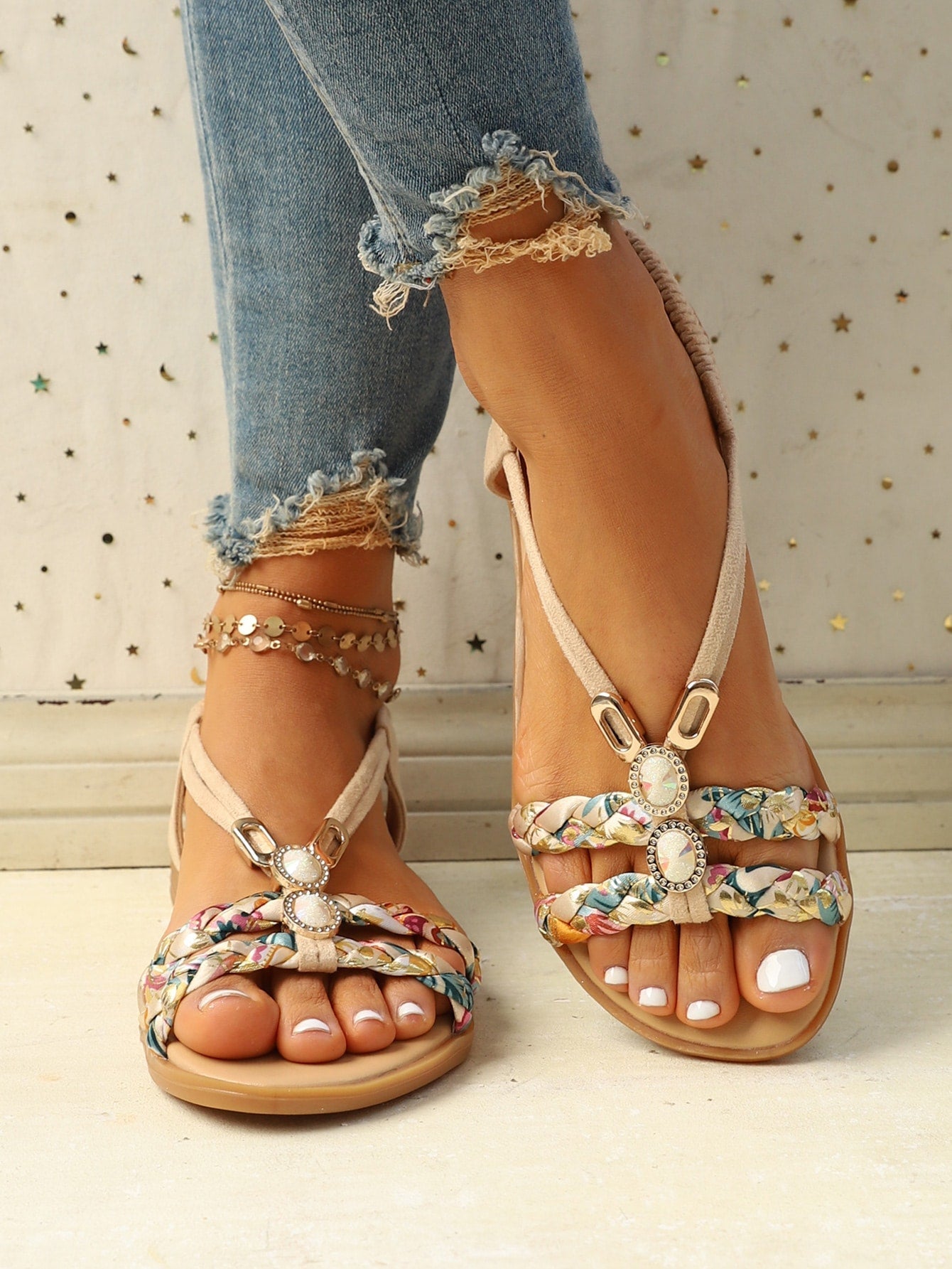 Flat Round Toe Sandals for Women