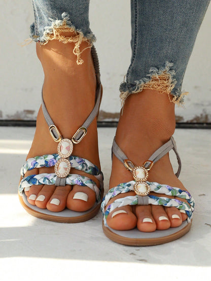 Flat Round Toe Sandals for Women