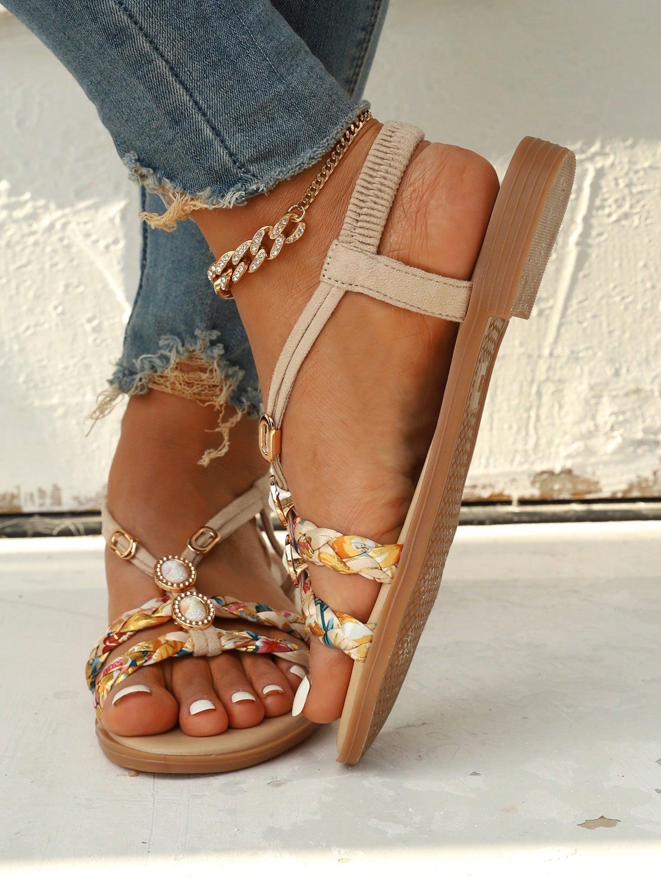 Flat Round Toe Sandals for Women