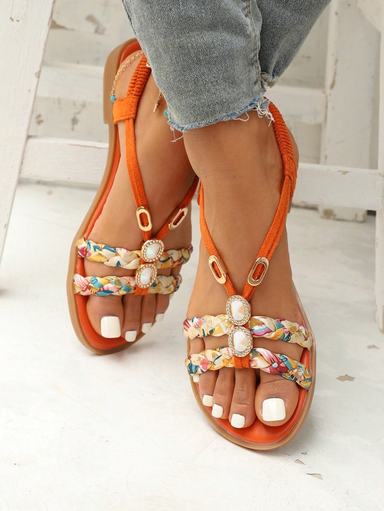 Flat Round Toe Sandals for Women