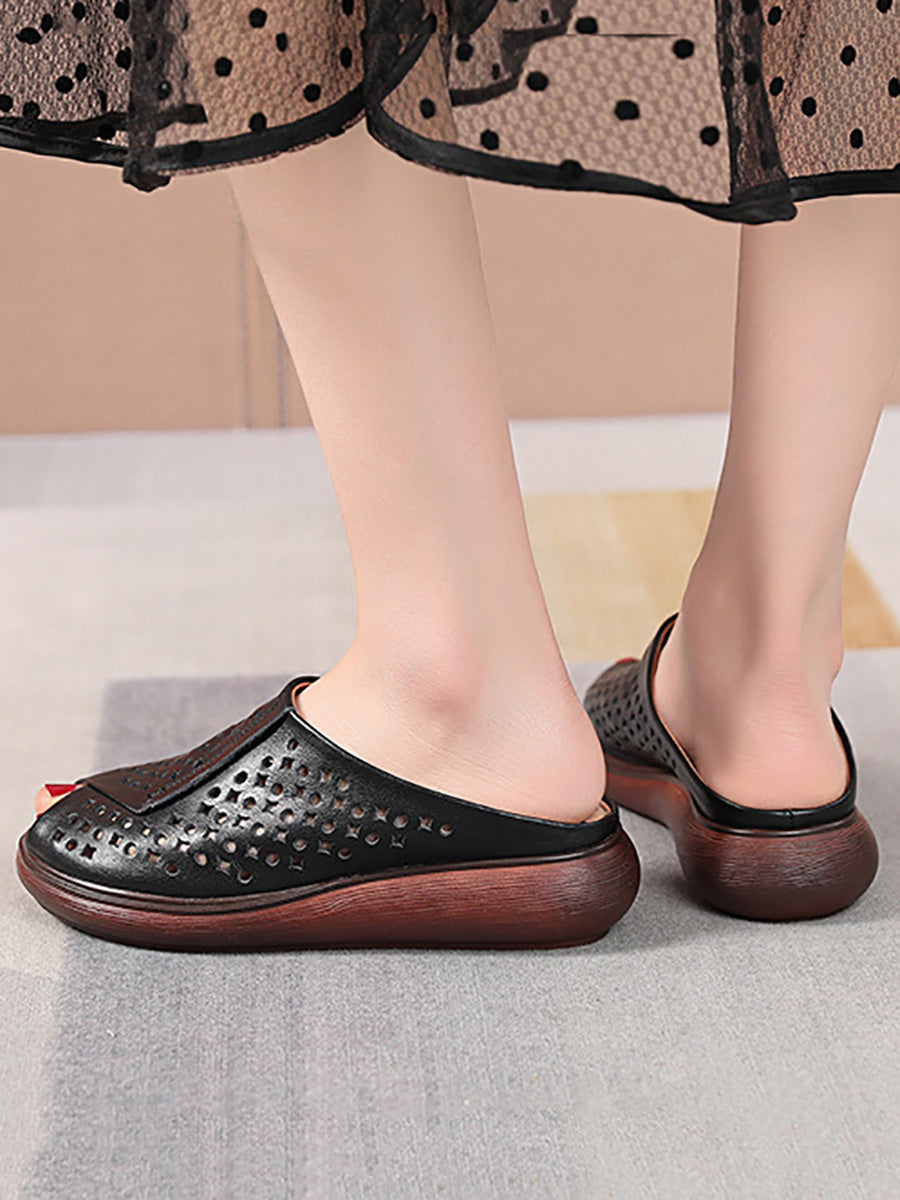 High Quality Leather Platform Wedge