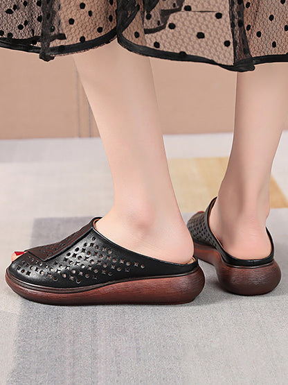 High Quality Leather Platform Wedge