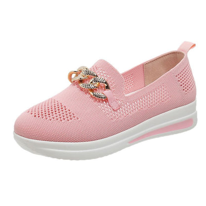 Women Chain Decor Breathable Sneakers