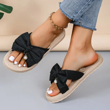 Summer New Trend Bow Detail Knot Wedge