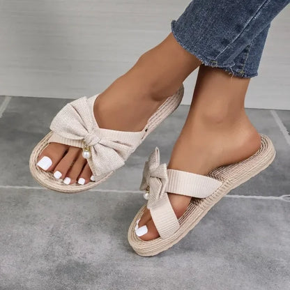 Summer New Trend Bow Detail Knot Wedge