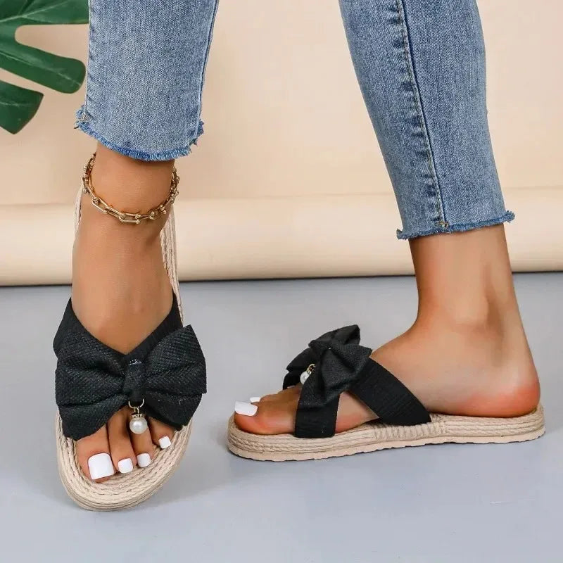 Summer New Trend Bow Detail Knot Wedge