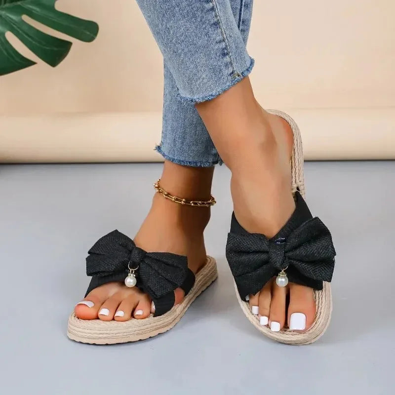 Summer New Trend Bow Detail Knot Wedge