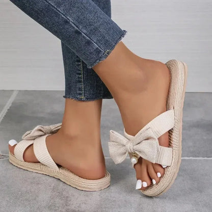 Summer New Trend Bow Detail Knot Wedge