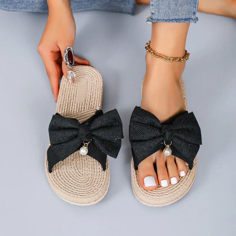 Summer New Trend Bow Detail Knot Wedge