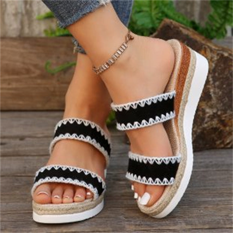 Hemp Rope Woven Wedge Sandals for Women