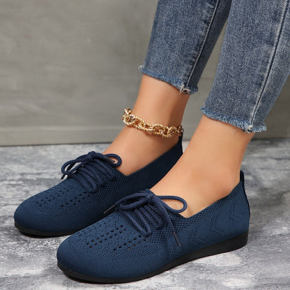 Womens Mesh Round-Toe Loafers