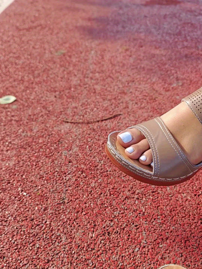 Faux Leather Block heel Sandals