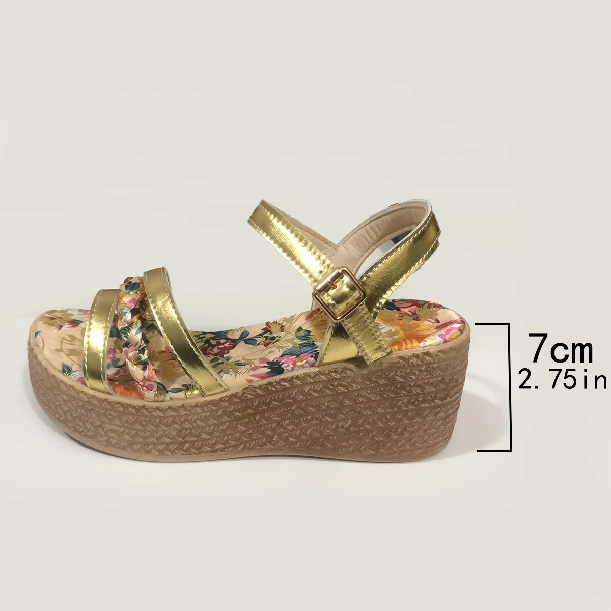Women's Flower Pattern Wedge Heeled Sandals