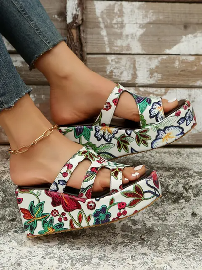 Summer Womens Floral Print Sandals