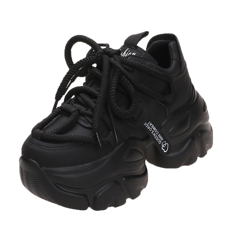 Large platform shoes with lace-up closure