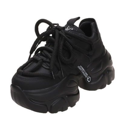 Large platform shoes with lace-up closure