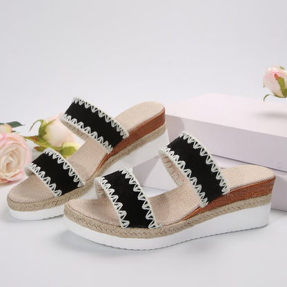 Hemp Rope Woven Wedge Sandals for Women