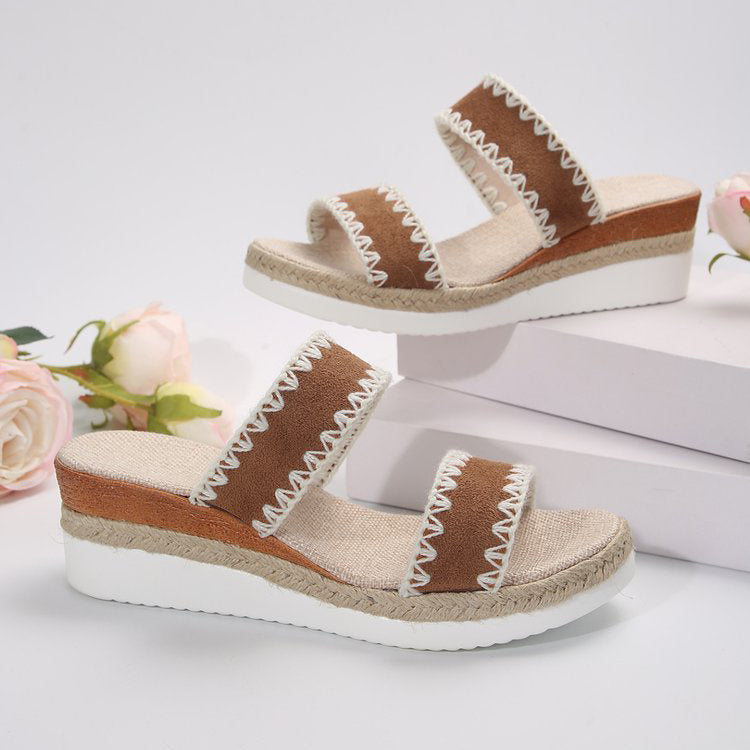 Hemp Rope Woven Wedge Sandals for Women