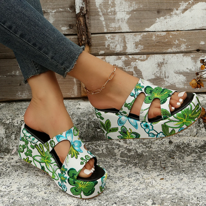 Summer Womens Floral Print Sandals