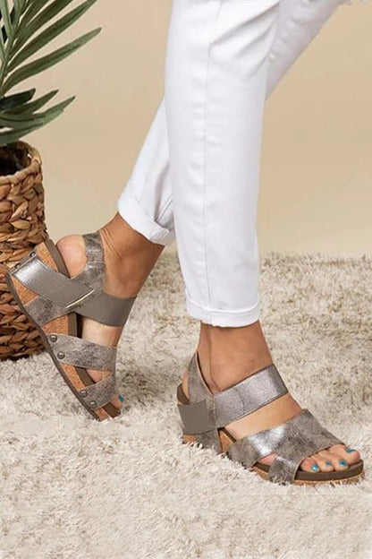 Retro Thick Sole Fish Mouth Shoes Sandals