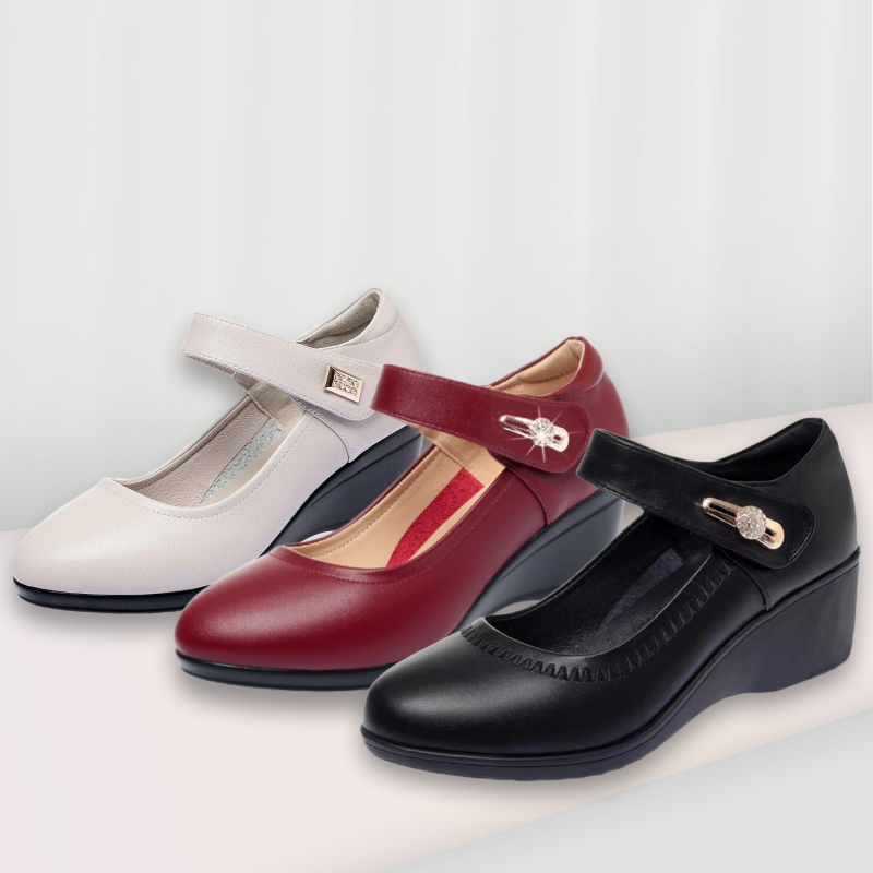Classic low wedge heel casual shoes