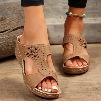 Women's Slip On Wedge Heel Soft Slippers
