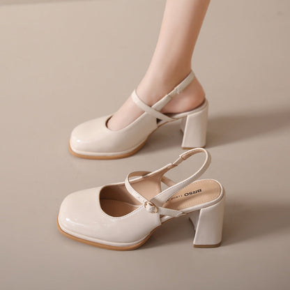 Elegant classic women's shoes with heel
