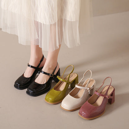 Elegant classic women's shoes with heel