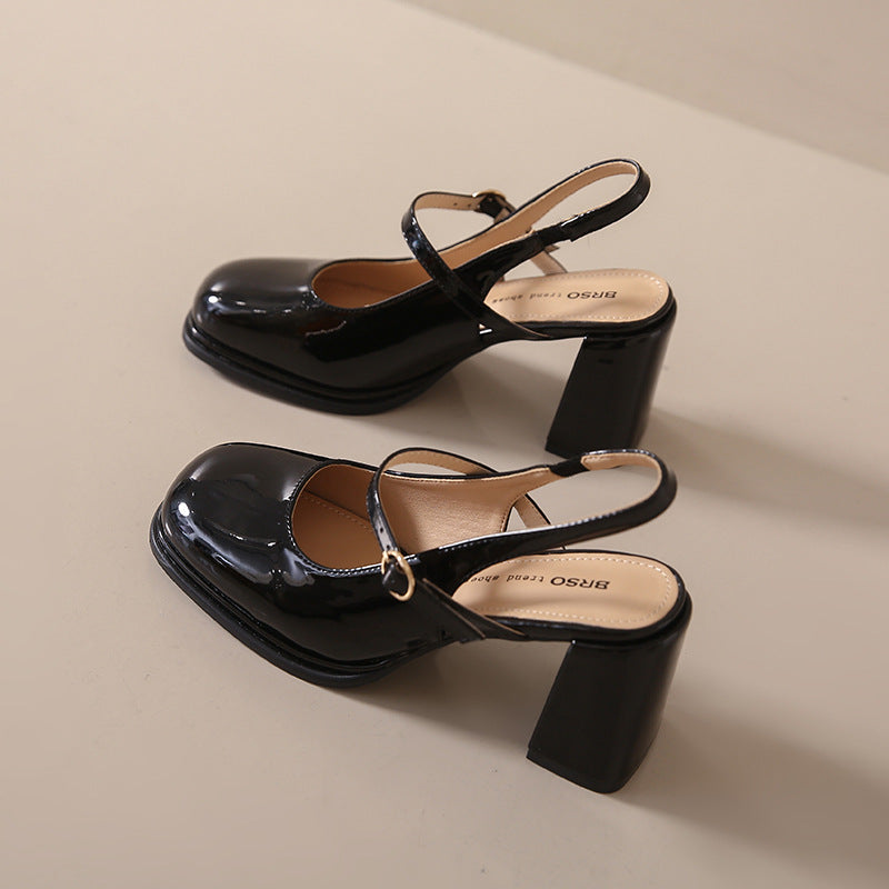 Elegant classic women's shoes with heel