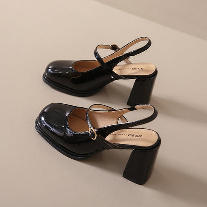 Elegant classic women's shoes with heel