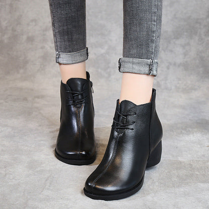 Retro Comfortable Thick Women's Boots