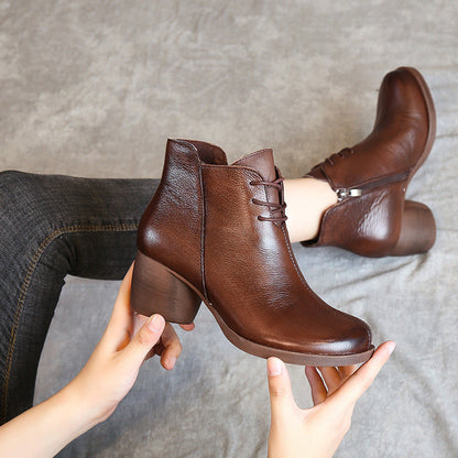 Retro Comfortable Thick Women's Boots
