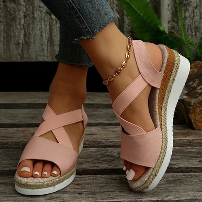 Women Casual Cross-Strap Retro Sandals