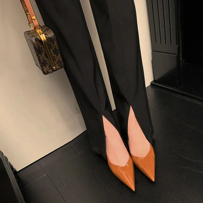 High Quality Leather Elegant Pointed High Heel Pumps