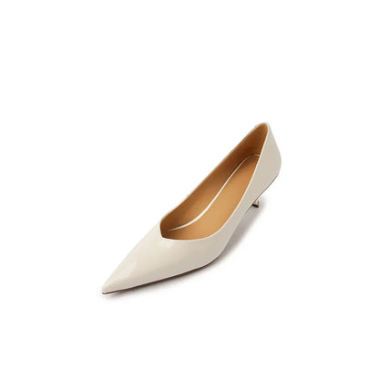 High Quality Leather Elegant Pointed High Heel Pumps