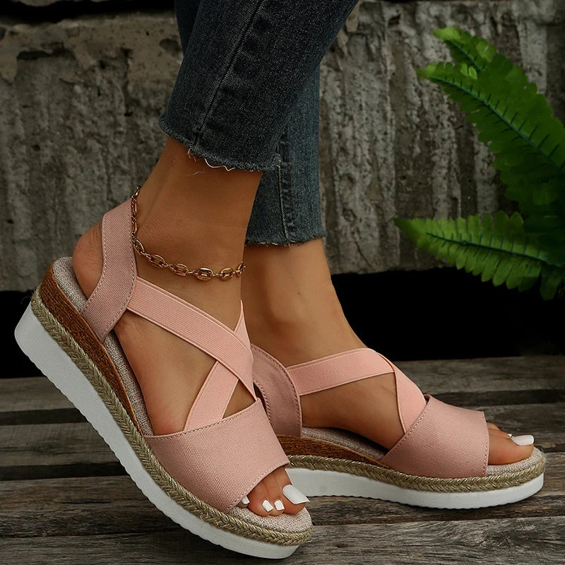 Women Casual Cross-Strap Retro Sandals