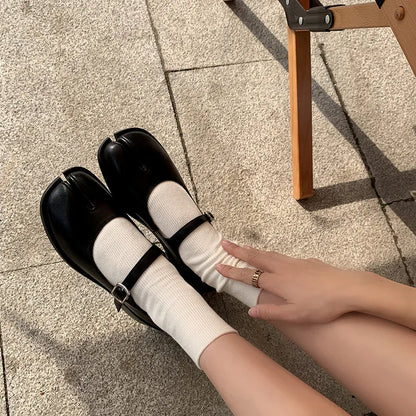 Split Toe True Leather Mary Janes