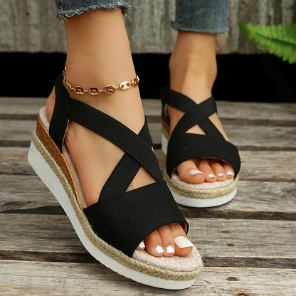 Women Casual Cross-Strap Retro Sandals
