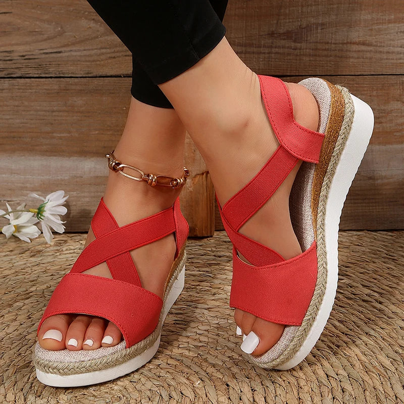 Women Casual Cross-Strap Retro Sandals