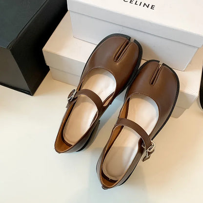 Split Toe True Leather Mary Janes