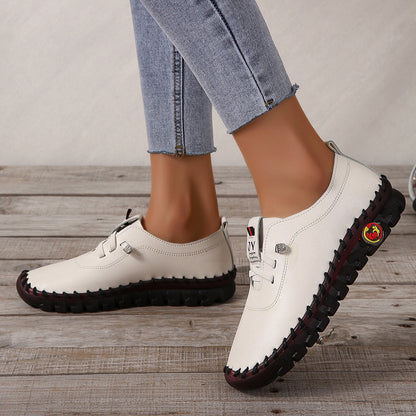 Women's leather soft bottom orthopaedic flat shoes