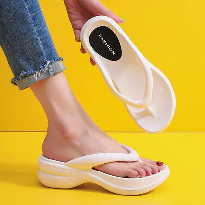 Open Toe Beach Fashion Thick Bottom Flip Flops