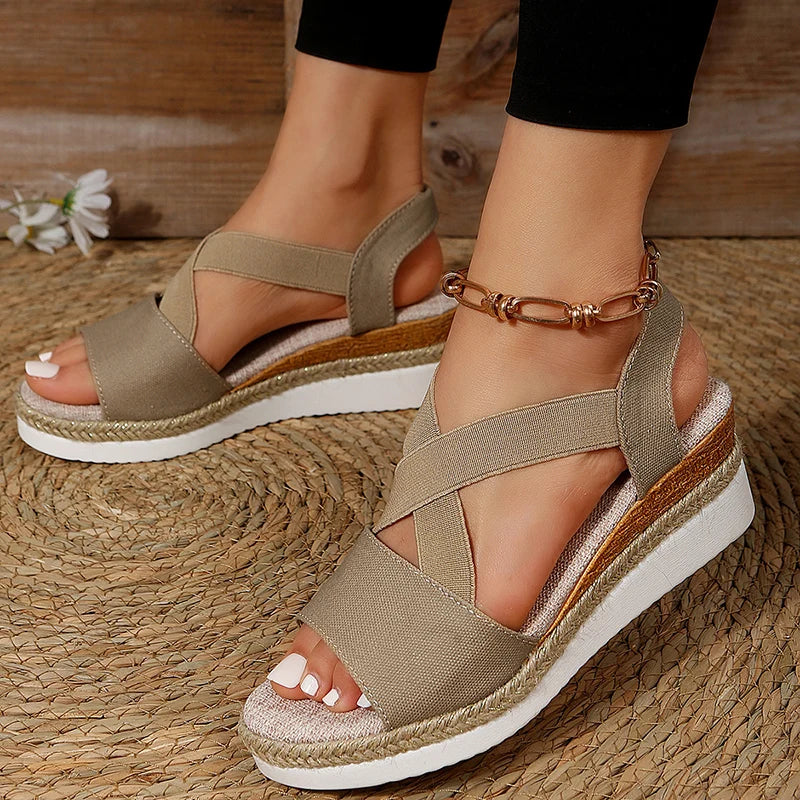 Women Casual Cross-Strap Retro Sandals