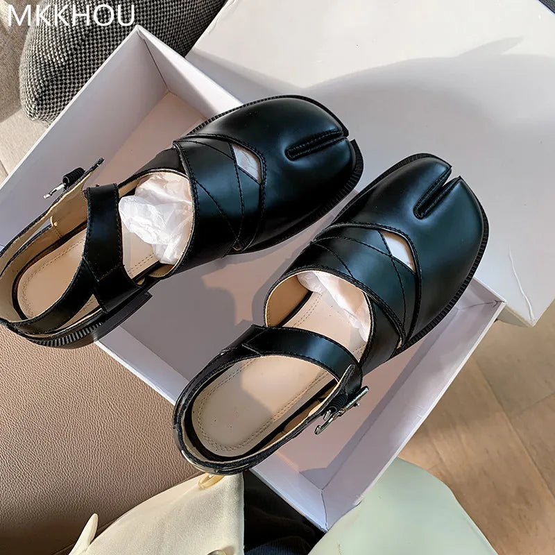 Leather Split Toe Flats