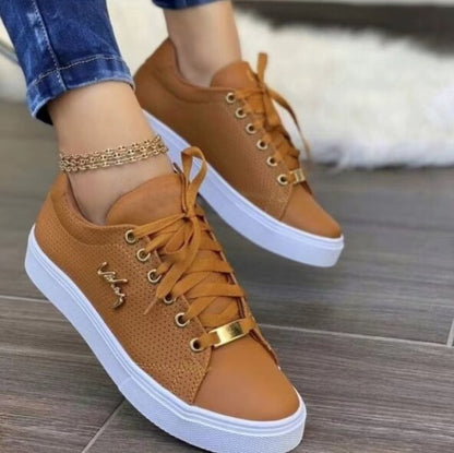 Women round toe platform casual rubber shoes